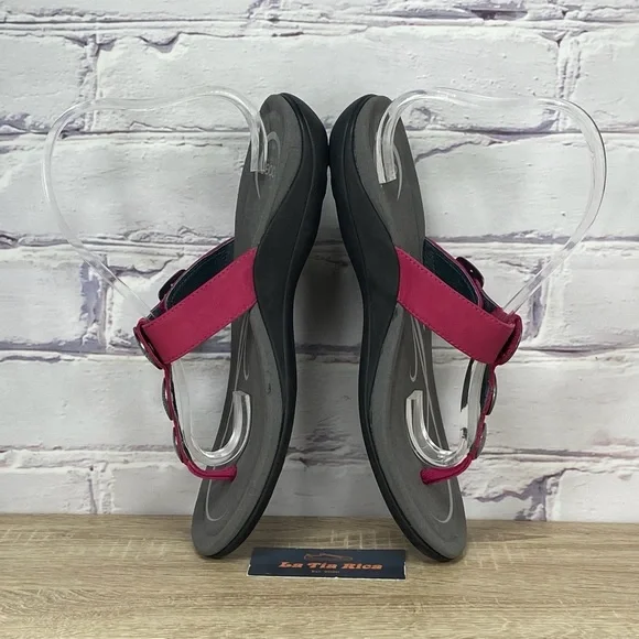 Abeo Pink and Gray Casual Thong Sandals - Picture 5 of 9